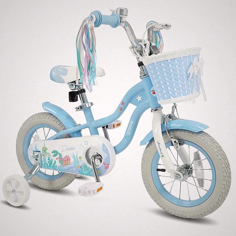 12 Inch Girls Bike, Kids Bicycle with Removable Basket, Streamers, Hand Brake