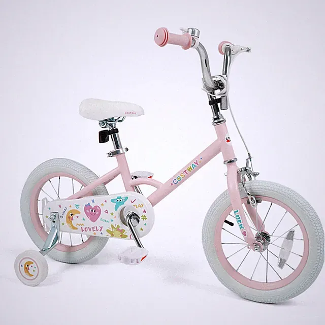 14 Inch Kids Bike for Girls Boys Age 3-8 Years w/Training Wheels, Coaster Brake