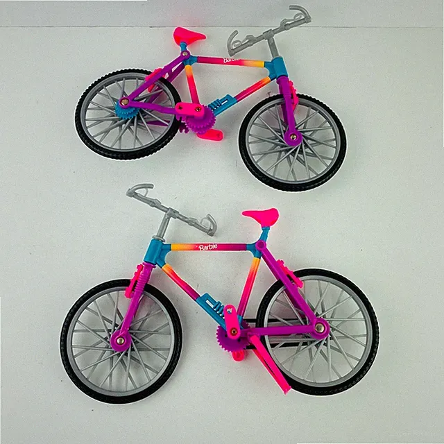2 Barbie Mattel Colorful Bike Bicycle Pretend Play For Doll For Parts *