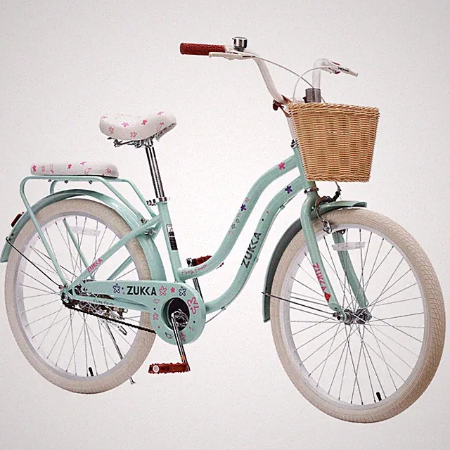 24 Inch Cruiser Bike for Girls Commuter Bicycle with Wicker Basket & Rear Rack