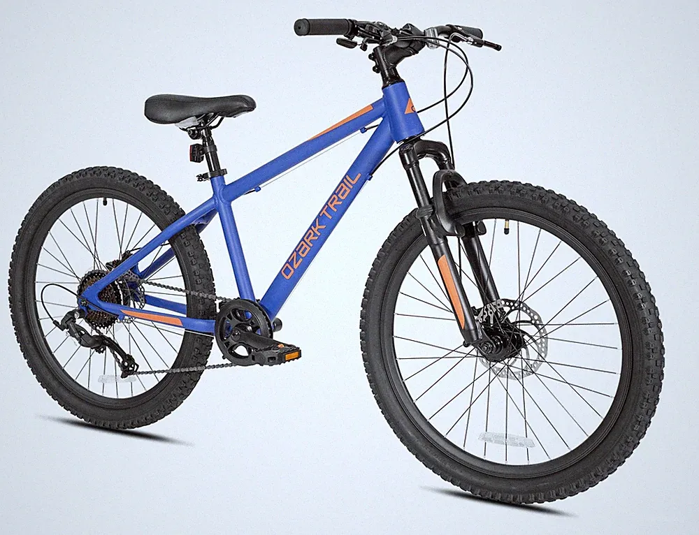 24" Mountain Bike 8 Speed Shifter MTB Road Bicycle Blue Boys Girls 4'6" - 5'6"