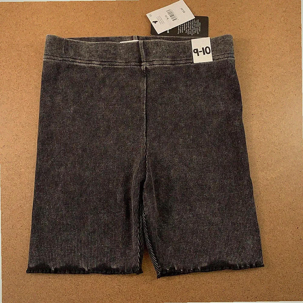 Cotton On Kids Girls Size 9-10 Black Washed RIb Knit Hailey Bike Shorts NWT