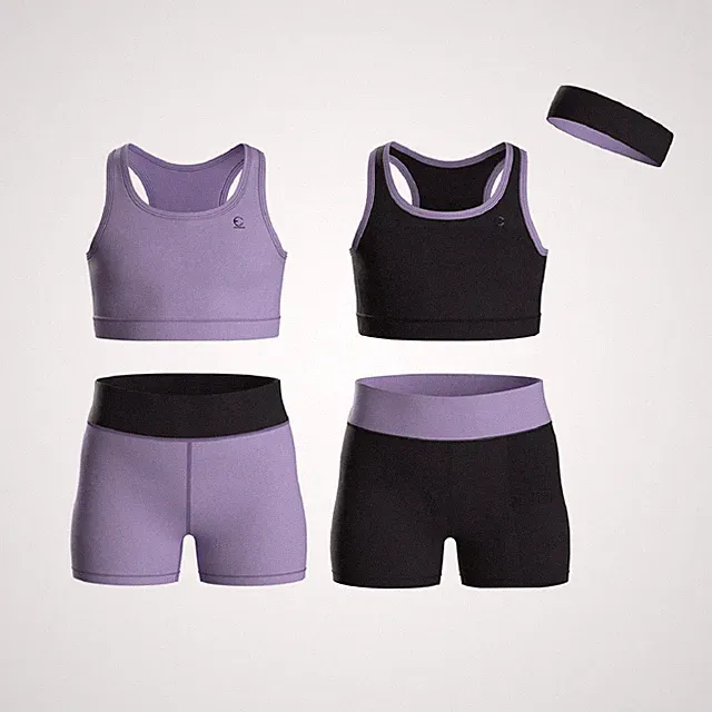 Essenclo Girls Sets Crop Tank & Shorts Cheer, Volleyball Size 3-16 (5 Pcs)