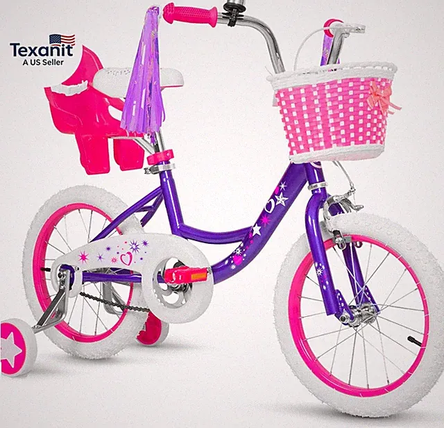 Girls Bike for 3-12 Years Old Kids, 14 16 20 Inch Kids Bike with Training Wheels