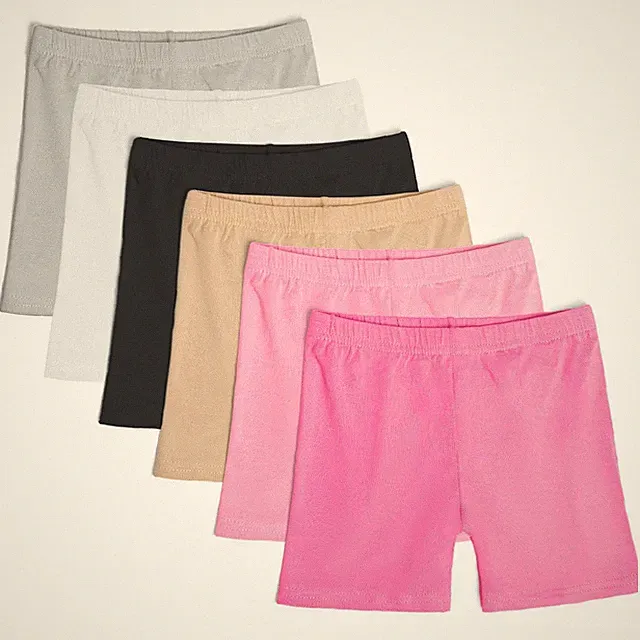 Girls Cotton Dance Bike Shorts for 4-6 Years Pink White Black Grey