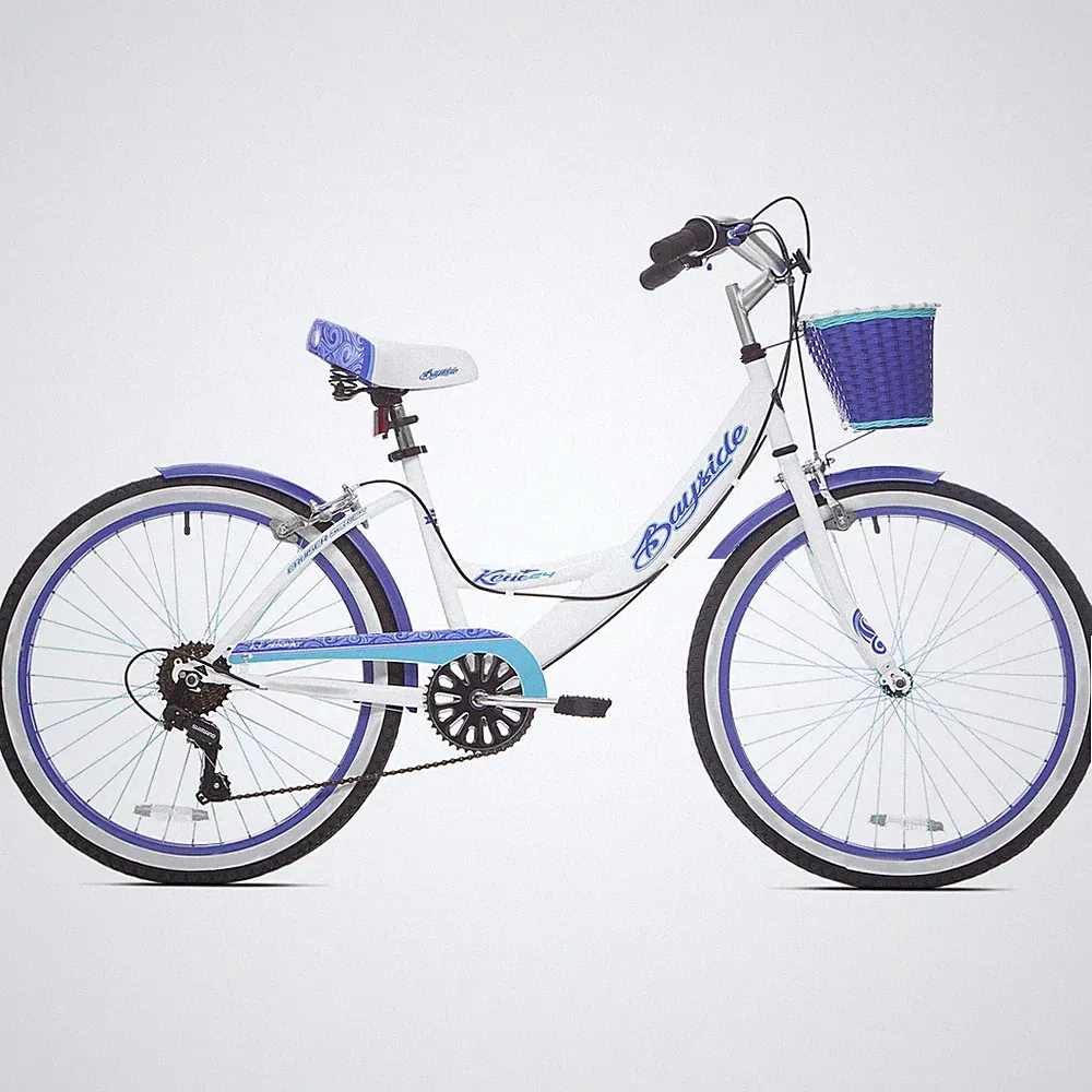 Kent 62443 24" Bayside Multi-Speed Girl's Bike, White/Purple