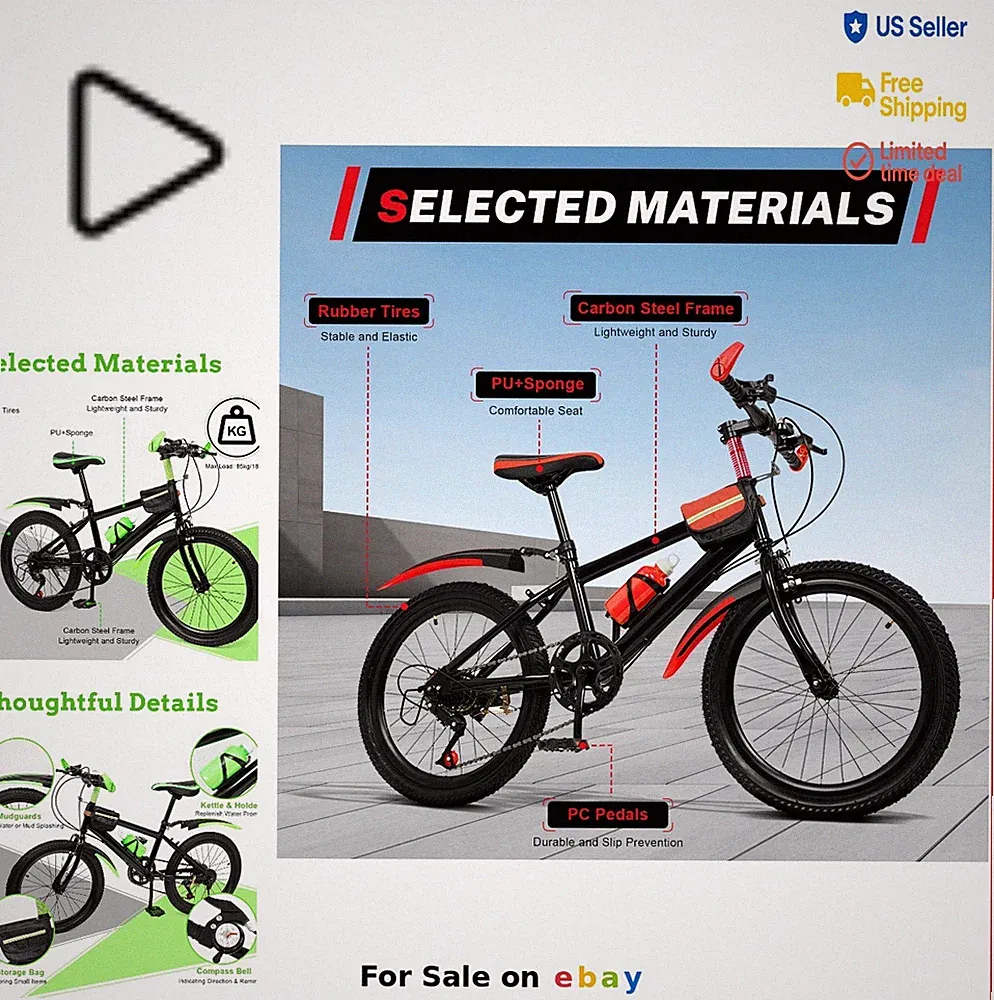 Kids Bike 20 Inch 7 Speed Mountain Bike Boys Girls Ages 8-12 City