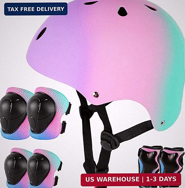 Kids Bike Helmet for 3-5-8-14+ Age Girls and Boys, Kids Helmet with Knee Pads El