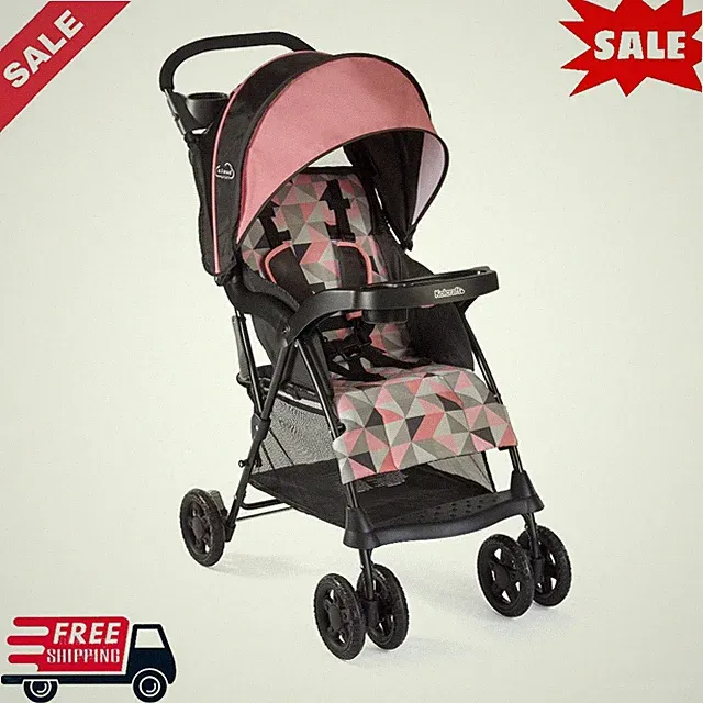 Kolcraft Girl Lightweight Stroller for Child/Toddler, Coral Pink