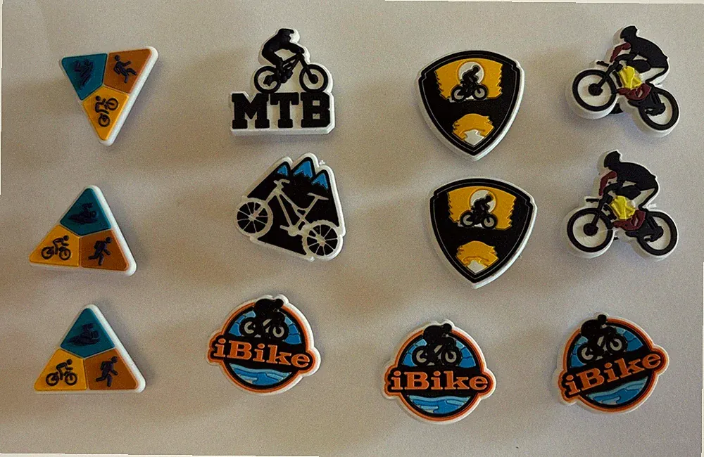 Lot Of 12 Mountain Bike Iron Man Triathlon Croc Charm Jibbits