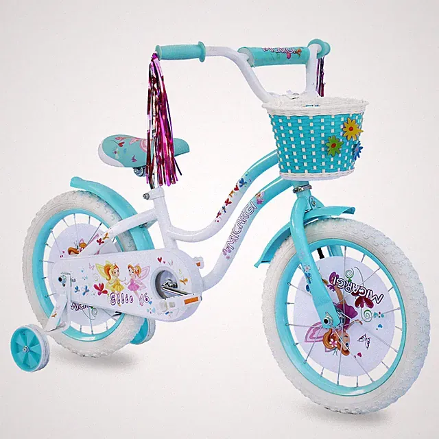 Micargi 16" Girl Kids Bike Training Wheels Basket 4-7 Years Old Kid Gift Blue