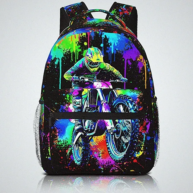 Motocros Backpack For Boys Motocros Dirt Bike Boys Backpack For Kids Children...