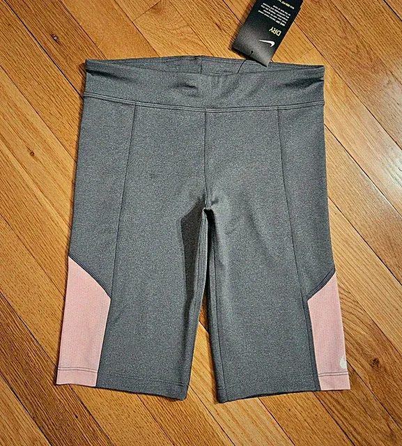 NEW Nike Youth Big Girl Bike Compression Shorts, Pink/Gray (YL-12/13)