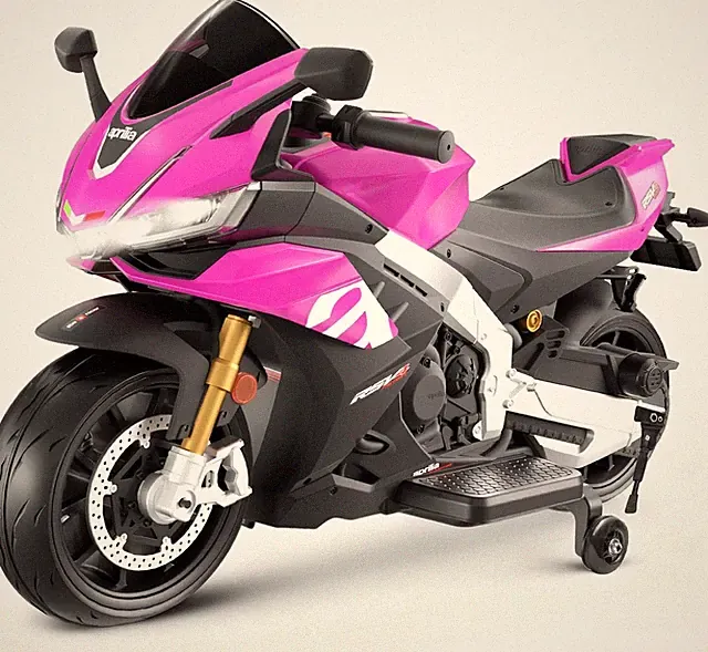 Pink 24V Kids Electric Motorcycle 6mph Girl Ride on Toy with Bluetooth LED MP3
