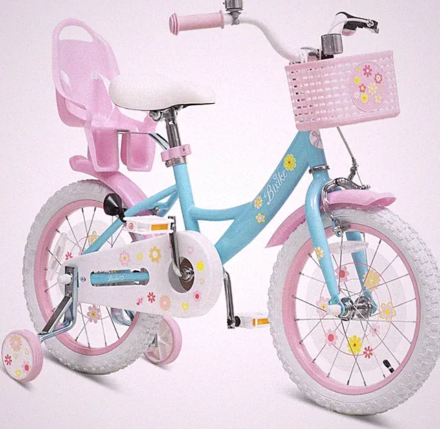 Princess Girls Bike with Basket & Training Wheels, Ages 3-14, Perfect Gift!
