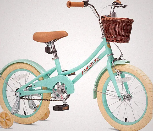 Retro Princess Kids Bike with Basket for 3-12 Years Old Girls, Included Coaster