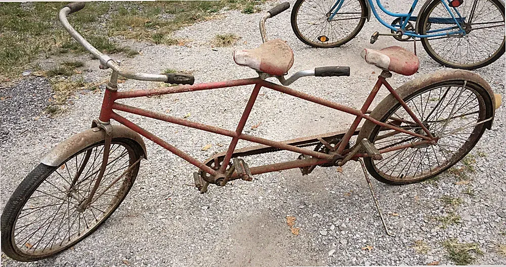 Schwinn Boys Girls Red 26'' Tandem Bicycle vintage bike built for two