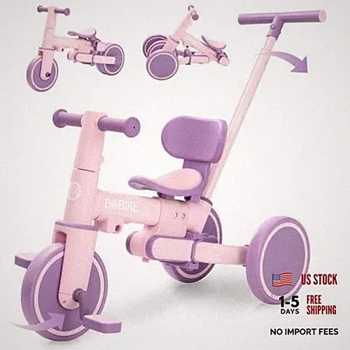 Toddler Bike with Push Handle,Tricycles for 1 to 3 Years Old, Deep Purple