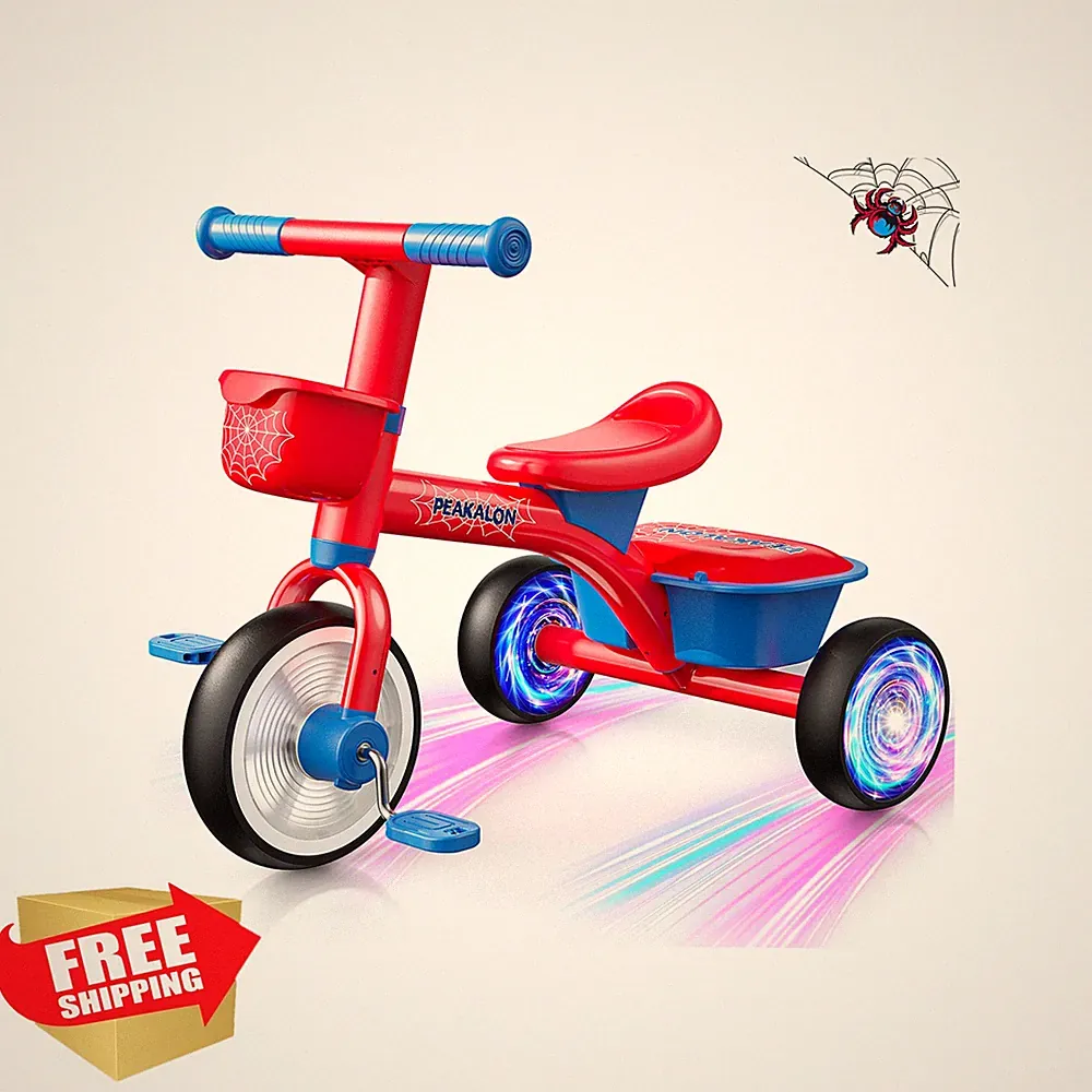 Toddler Tricycle for 1-3 3-5 Years Old Boys Girls, Spider Colorful Lighting T...