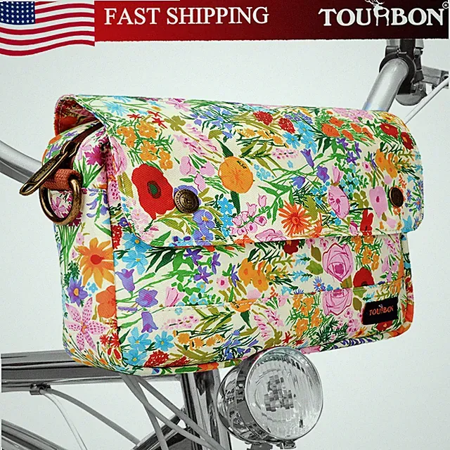 TOURBON Girls Bag w/Adjustable Shoulder Strap Bike Handlebar Bag Bicycle Pannier