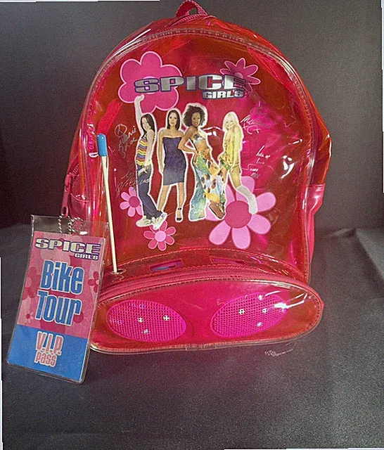 Vintage 1990’s Official Spice Girls VIP Bike Tour A/M Radio & Bike Backpack