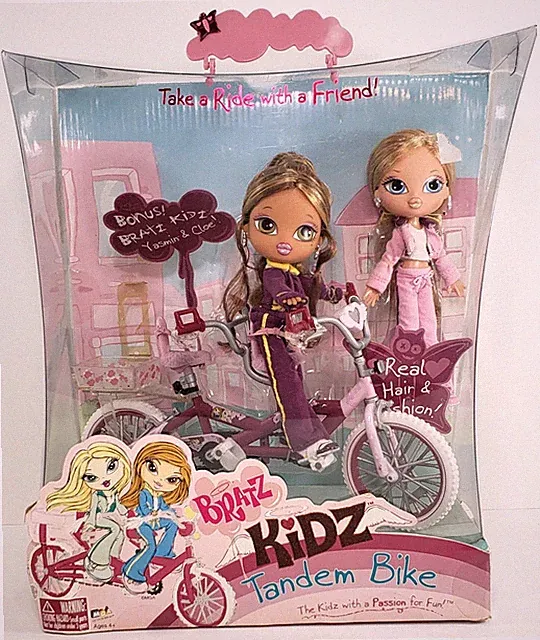 Vintage Bratz Kidz Tandem Bike Yasmin Cloe Dolls Set *VERY RARE & NRFB!*